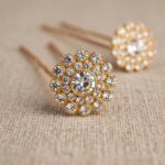 Floral Juda Pins | American Diamond Hair Pins - Image 2