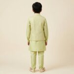 Boys Ethnic Wear Set with Plain Kurta Matching Pajama and Jacket