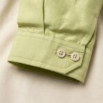 Close up of the buttoned cuffed for comfortable