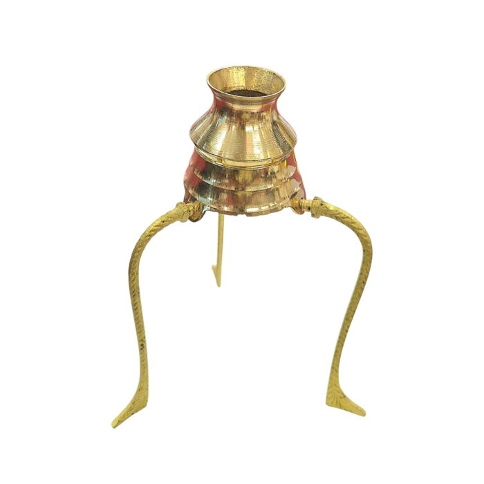 Brass Jaldhari Tripod Stand for Shivling Abhishek - 5.5inch - Image 2