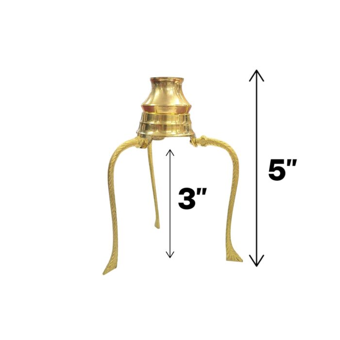 Brass Jaldhari Tripod Stand for Shivling Abhishek - 5inch - Image 5