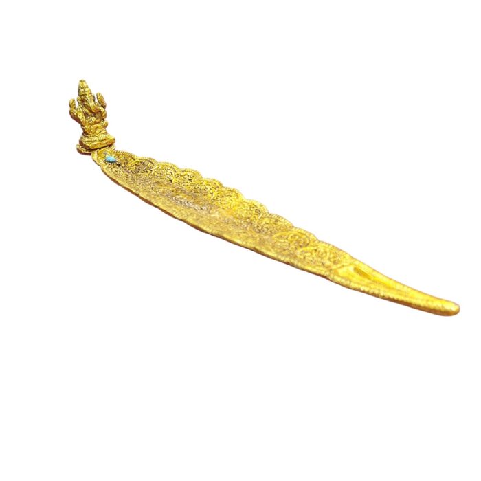 Leaf Incense Holder | Ganesha | Golden | 12 inch - Image 4