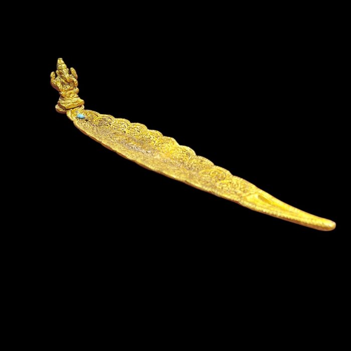 Leaf Incense Holder | Ganesha | Golden | 12 inch - Image 7