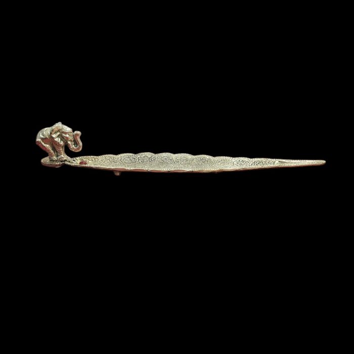 Leaf Incense Holder | Elephant | Silver | 12 inch - Image 5