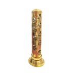 Brass Tower Incense Holder - Golden - Swastik