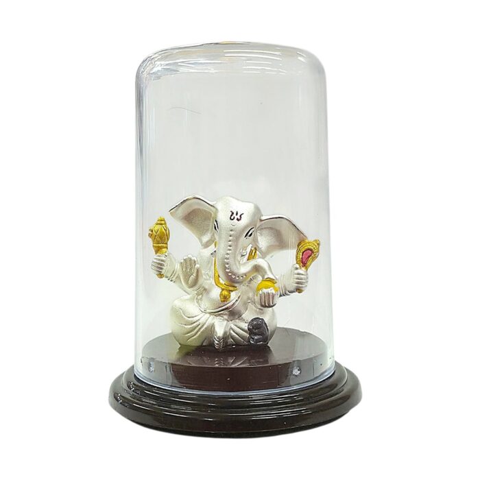 999 Pure silver Ganesha Idol - Taklu | Ganpati Car Dashboard Statue - Image 2