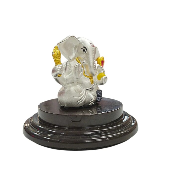 999 Pure silver Ganesha Idol - Taklu | Ganpati Car Dashboard Statue - Image 5