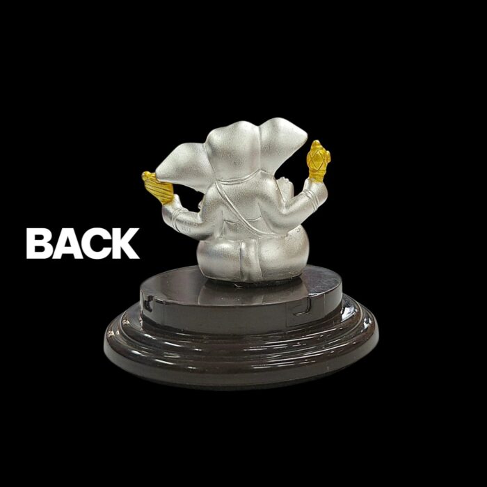 999 Pure silver Ganesha Idol - Taklu | Ganpati Car Dashboard Statue - Image 7
