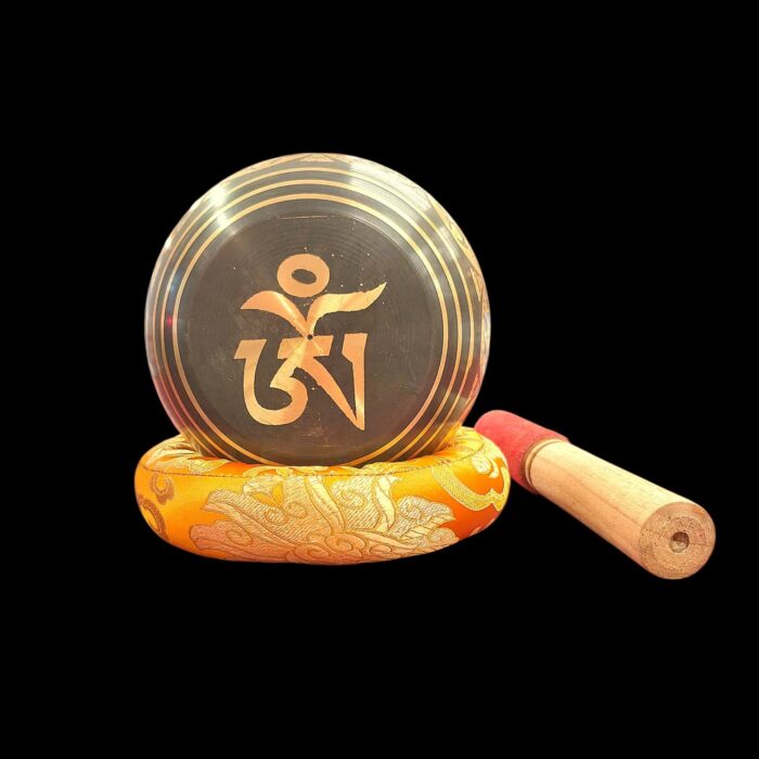 5 inches - Premium Etched Tibetan Singing Bowl Set - Black - Image 3