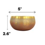 5 inches - Premium Etched Tibetan Singing Bowl Set - Grey - Image 4