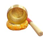 5 inches - Premium Etched Tibetan Singing Bowl Set - Golden - Image 2