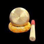 5 inches - Premium Etched Tibetan Singing Bowl Set - Golden - Image 3