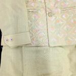 Close up of the Buttoned Cuff, Embroidered Jacket, and Kurta