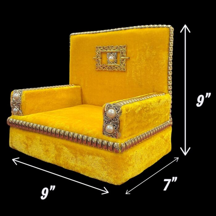 Sofa Singhasan - Yellow - Large with Box | Laddu Gopal Singhasan - Image 6