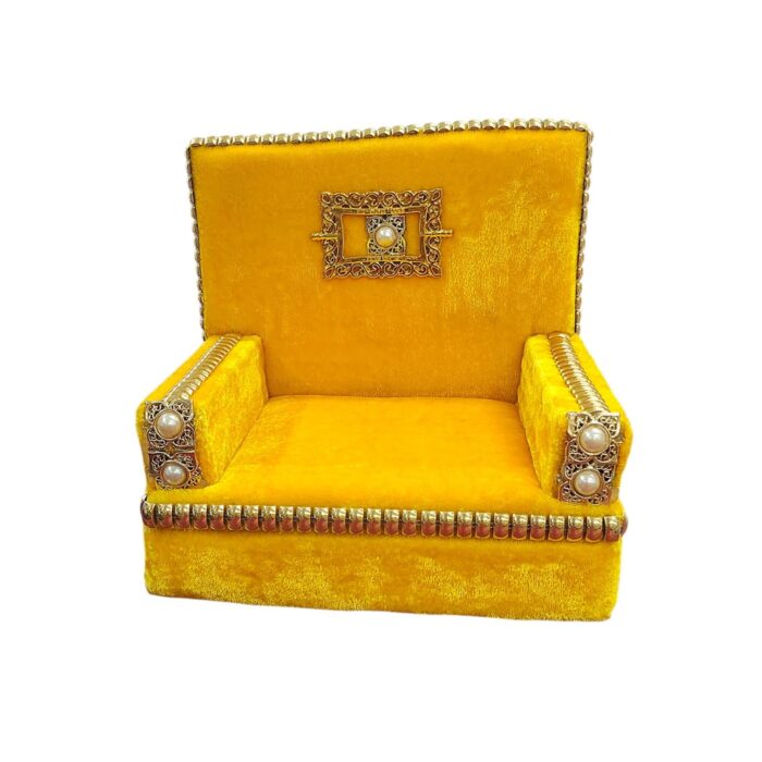 Sofa Singhasan - Yellow - Large with Box | Laddu Gopal Singhasan - Image 3