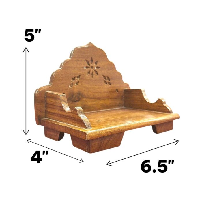 Wooden Singhasan - 5 inch High Back - Image 5