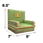 Premium Handcrafted Fabric Singhasan - Green - Large with Box | Laddu Gopal Singhasan - Image 7