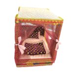 Royal Bed Set with Net curtains for Laddu Gopal / Kanha Ji - Large - pink - Image 4