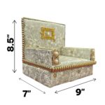 Premium Handcrafted Fabric Singhasan - White-Grey - Large with Box | Laddu Gopal Singhasan - Image 6