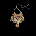Exquisite Ruby & Emerald-Tone Kundan Necklace for Laddu Gopal - Image 5