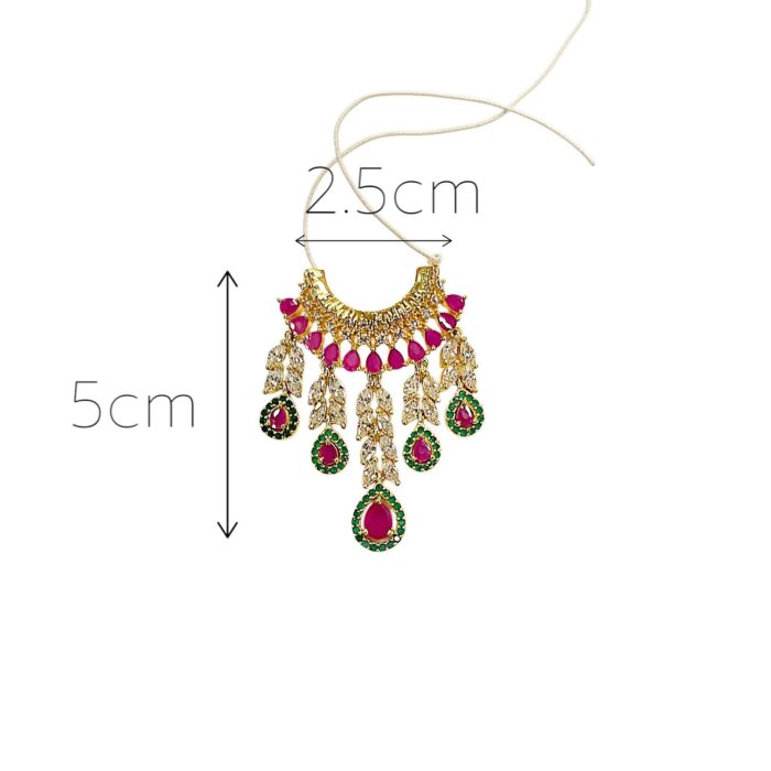 Exquisite Ruby & Emerald-Tone Kundan Necklace for Laddu Gopal - Image 6
