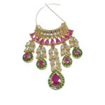 Exquisite Ruby & Emerald-Tone Kundan Necklace for Laddu Gopal - Image 4
