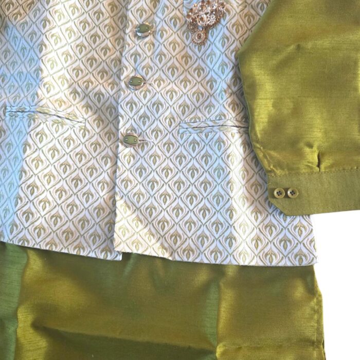Kids Kurta Pajama Set with Koti Jacket - 8 years | 3 Pc ethnic wear - Image 5