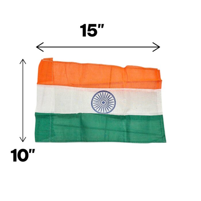 Indian National Tricolor Flag - 10 Inch x 15 Inch - Image 2