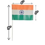 Small Indian National Flag with Stick – 5" x 6" (Pack of 3) - Image 3