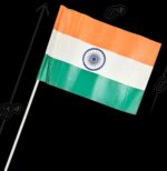 Small Indian National Flag with Stick – 5" x 6" (Pack of 3)