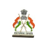Dual Tricolor Flag Showpiece - 4 Inch