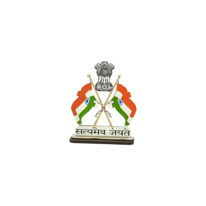 Dual Tricolor Flag Showpiece - 4 Inch - Image 6