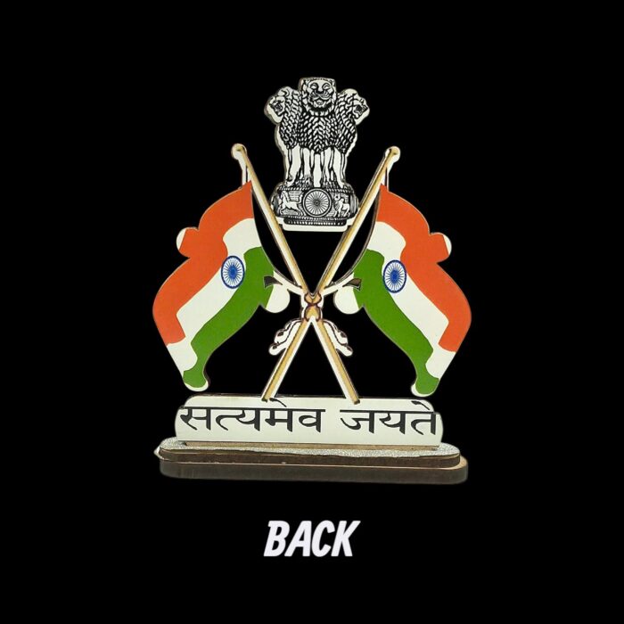 Dual Tricolor Flag Showpiece - 4 Inch - Image 7