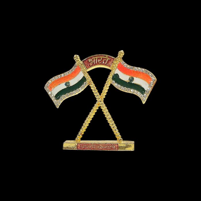 Dual Indian Tricolor Flag Showpiece - 2.5 inch - Image 3