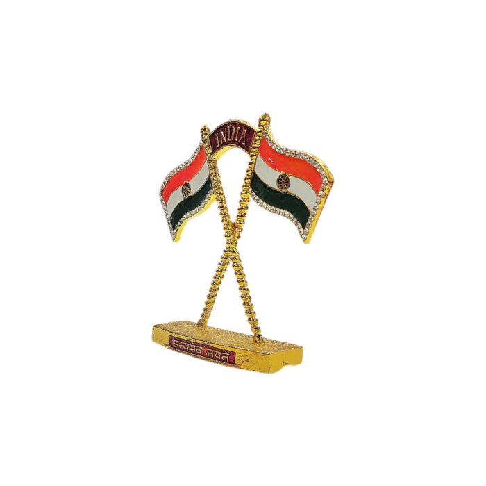 Dual Indian Tricolor Flag Showpiece - 4 inch - Image 4