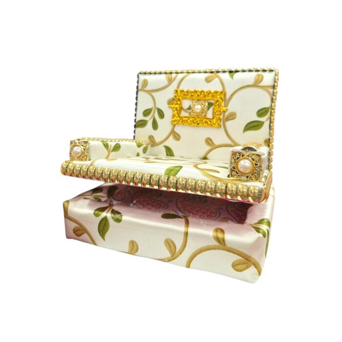 Royal Floral Upholstered Deity Singhasan - Image 5