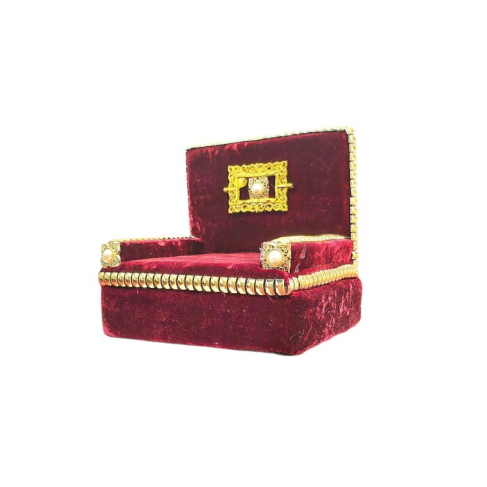 Royal Deity Singhasan - Velvet & Gold - Maroon - Image 2