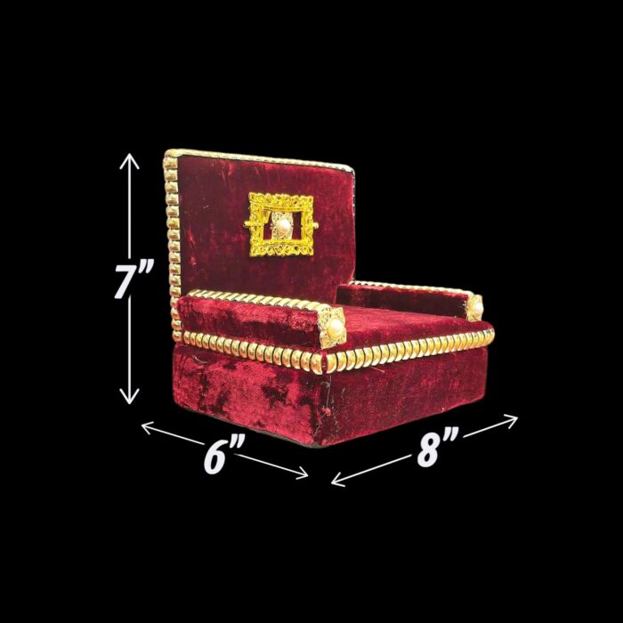 Royal Deity Singhasan - Velvet & Gold - Maroon - Image 7
