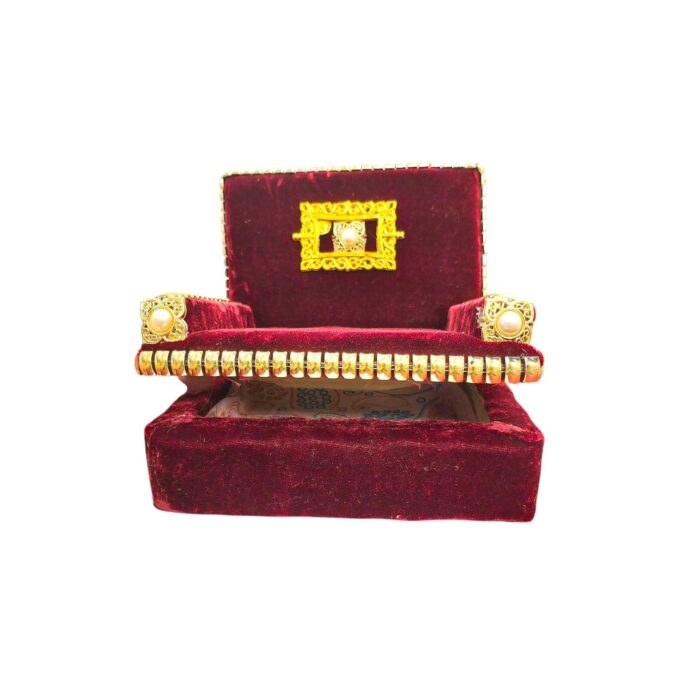 Royal Deity Singhasan - Velvet & Gold - Maroon - Image 6