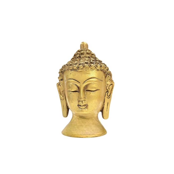 Brass Buddha Head Statue - 4 Inches - Image 3