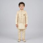 Kids Kurta Pajama Set with Koti Jacket - 6 years | 3 Pc ethnic wear