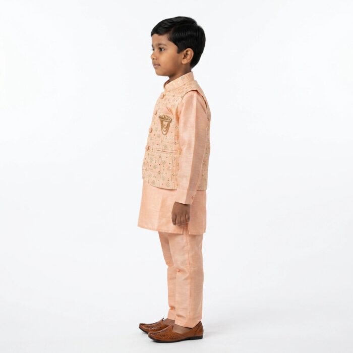 Stylish Boys Kurta Pajama with Matching Festive Jacket
