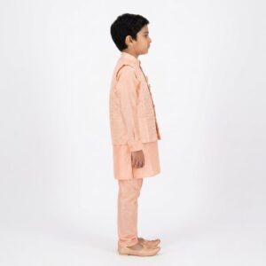 8 year Boys Ethnic Wear Set with Plain Kurta Matching Pajama and Jacket