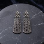 Party Wear Silver Oxidized Earrings