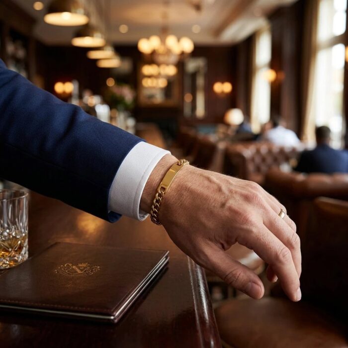 Gold Plated Stainless Steel Bracelet for Men | Anti Tarnish Jewelry - Image 3