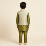 Kids Kurta Pajama Set with Koti Jacket - 8 years | 3 Pc ethnic wear - Image 4