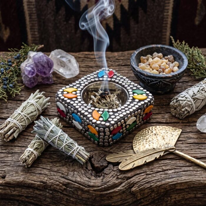 Handcrafted Wooden Mosaic Bakhoor Burner