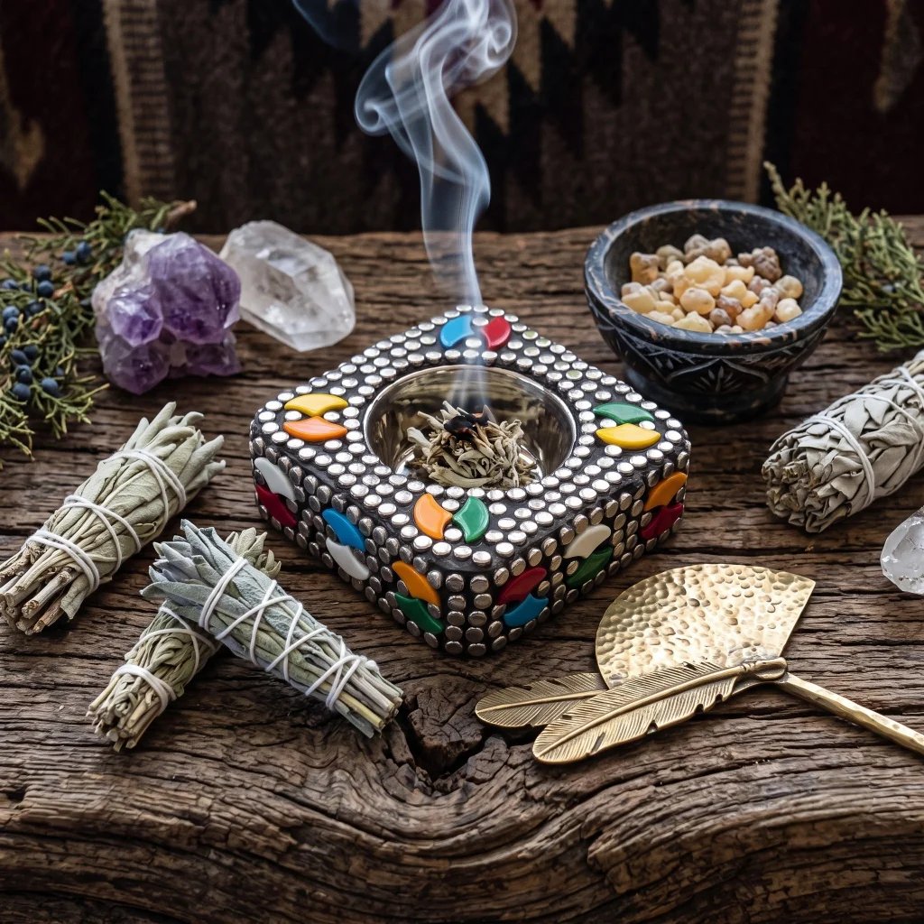 Wooden Bakhoor Burner Handcrafted Wooden Mosaic Bakhoor Burner