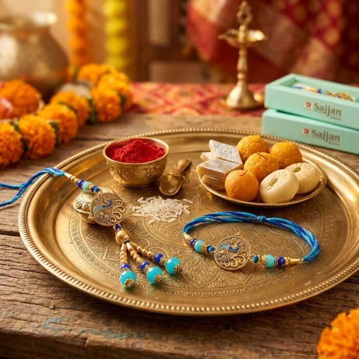 Bhai Bhabhi Rakhi combo | Bhai Rakhi and Bhabhi Lumba Rakhi set - Image 5