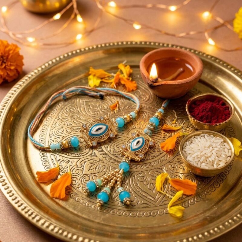 Matching Bhaiya Bhabhi Rakhi combo set | Quick shipping within Canada and USA